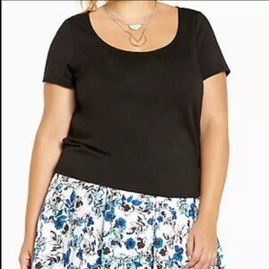 Torrid Ponte Keyhole Cutout Top black 3x